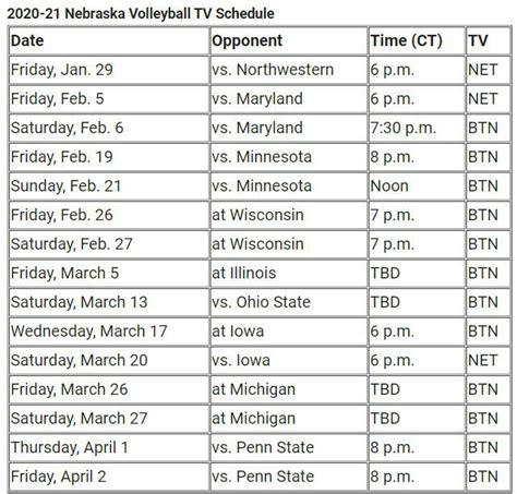 Nebraska Volleyball Schedule 2024 On Tv - Adey Loleta