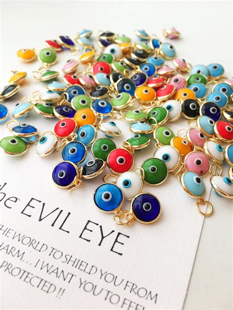 Evil eye charm pendant mix color SET | Evil eye charm, Diy jewelry supplies, Evil eye jewelry