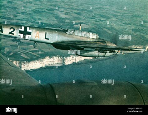 ME 110 over the White Cliffs of Dover 1940 German propaganda photo of the Luftwaffe over England ...