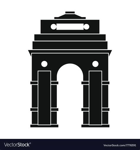 India Gate New Delhi India icon simple style Vector Image