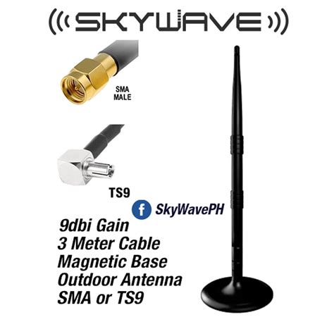 SkyWave Portable Omnidirectional Antenna for 5G / 4G LTE / 3G with Magnetic Base (SMA or TS9 ...