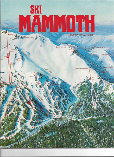 Mammoth Mountain 1972 (right side) (published in 1972) at Mammoth Mountain | Mammoth mountain ...