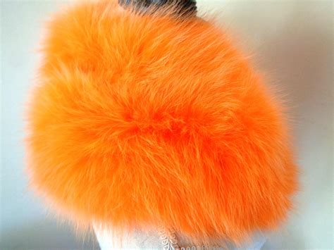 Genuine Fox Fur Orange 2018 Trend Colored Soft Light Warm | Etsy