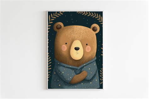 Cute Blue Bear Art Print Graphic by Foralfy · Creative Fabrica