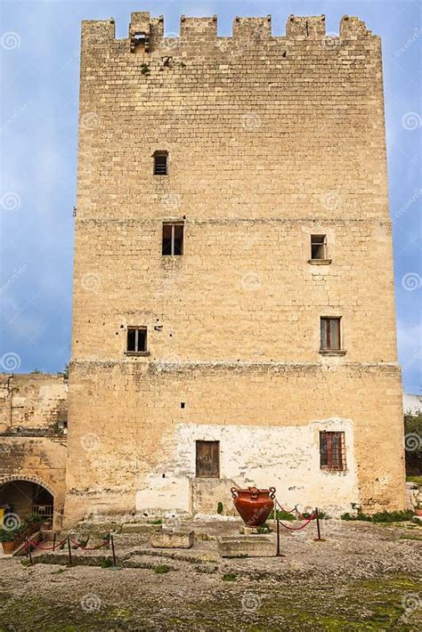 The Tower of Episcopio Castle in Grottaglie, Italy Stock Photo - Image ...