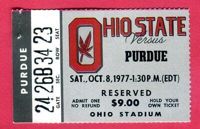 10/8/77 OHIO STATE/PURDUE FOOTBALL TICKET STUB | eBay