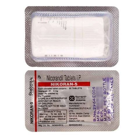 Nicorandil 5mg Tablet Nikoran Mcare exports | Pharma exporter