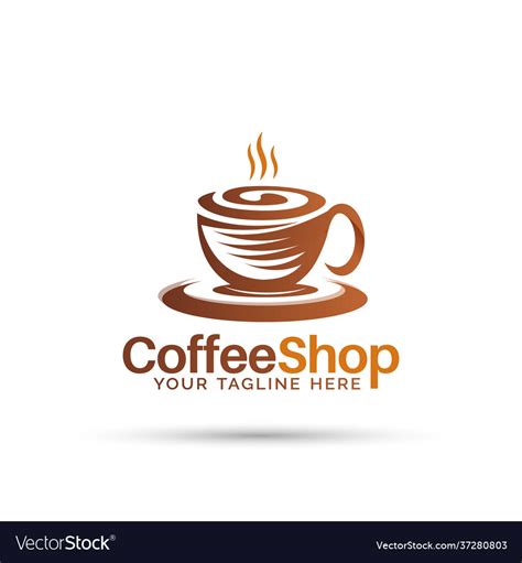 Modern coffee shop logo design Royalty Free Vector Image