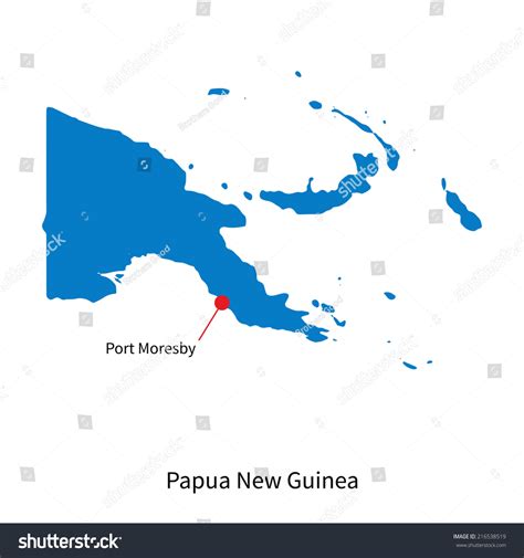 Detailed Map Papua New Guinea Capital Stock Illustration 216538519 ...