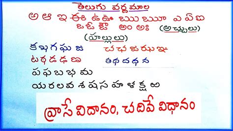 Telugu varnamala (How to write and read ) - YouTube