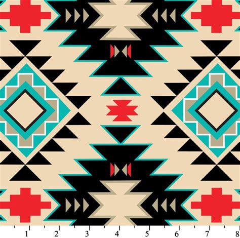 Southwest Fleece Fabric By The Yard | Motifs amérindiens, Tissu aztèque ...