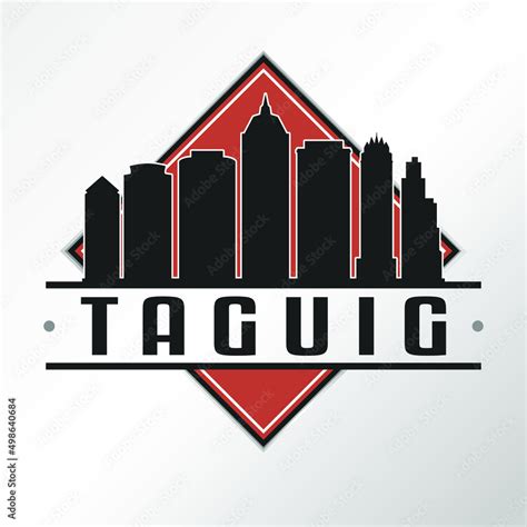 Taguig, Metro Manila, Philippines Skyline Logo. Adventure Landscape ...