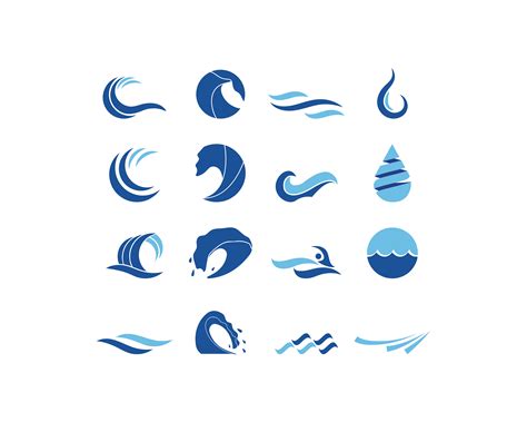 Water wave logo set 680435 Vector Art at Vecteezy