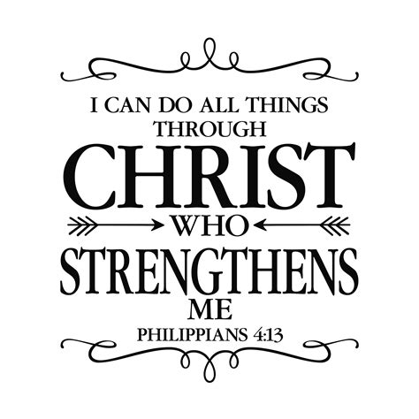 Philippians 4v13 Vinyl Wall Decal 2 I can do all things through Christ