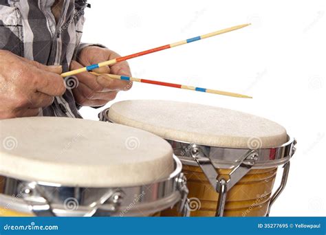 Man Playing Bongo with Sticks Stock Image - Image of brown, conga: 35277695