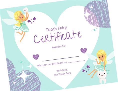 Printable Tooth Fairy Certificate (For Boy Or Girl)