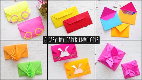 6 Easy DIY Paper Envelopes | Paper Envelope Making | How To Make Envelope | Easy Origami - YouTube