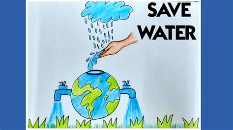 Very easy save water poster || Save water poster drawing. #savewater. - YouTube