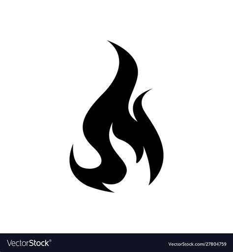 Fire flame icon black icon isolated on white Vector Image