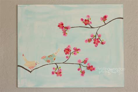 Dandelions on the Wall: My Handmade Cherry Blossom Canvas