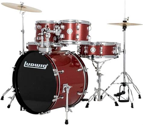 Ludwig Accent 5-piece Complete Drum Set With 22 Inch Bass Drum And ...