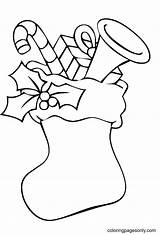 Christmas Stocking Coloring Page sketch template