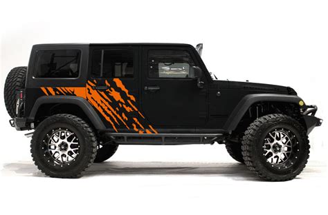 Splash Side Graphics Vinyl Decal Wrap for Jeep Wrangler 4-Door 2007-20 ...