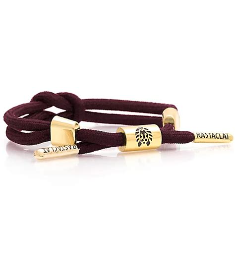 Rastaclat Knotaclat Rose Burgundy & Gold Bracelet | Zumiez