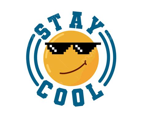 Stay Cool White Transparent, Stay Cool Sticker With Emoji, Stay Cool, Emoji, Sticker PNG Image ...