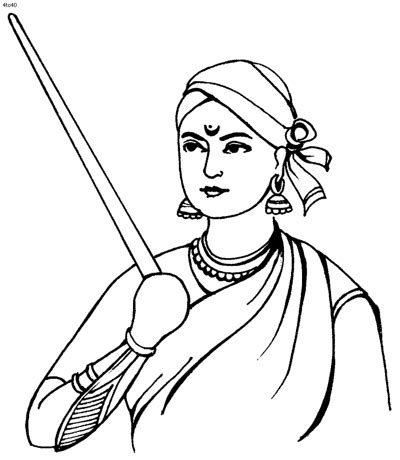 Jhansi Rani Lakshmi Bai Sketch | Pencil sketch images, Sketches easy ...