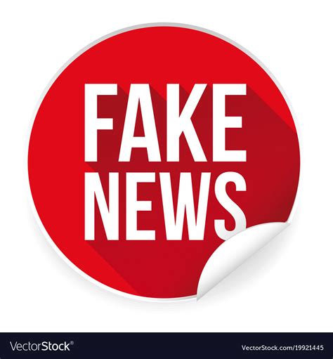 Fake news label sticker Royalty Free Vector Image