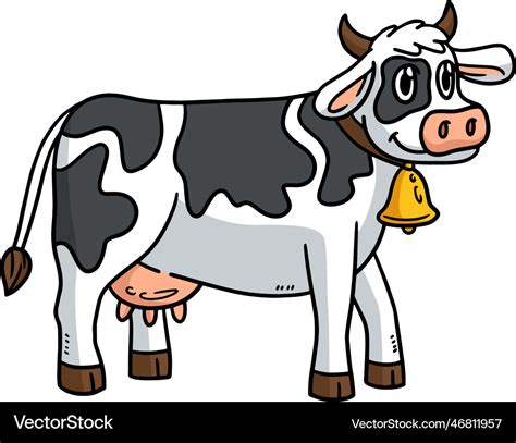 Cow cartoon colored clipart Royalty Free Vector Image