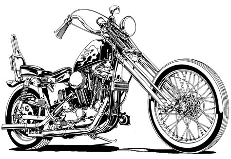 Chopper motorcycle, Motorcycle drawing, Sportster chopper