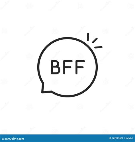 Black Thin Line Bff Simple Logo Stock Vector - Illustration of media ...