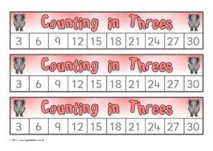 Counting in 3s Primary Teaching Resources and Printables - SparkleBox