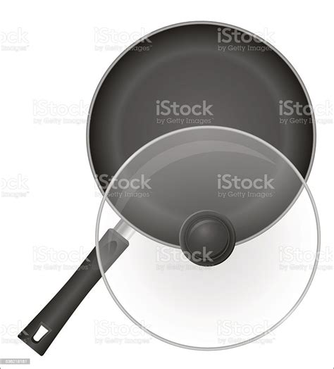 Frying Pan With A Transparent Cover Vector Illustration Stock ...