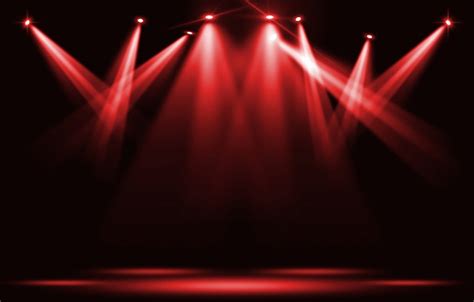 Stage Lights Red Spotlight Strike Through The Darkness Stock Photo ...