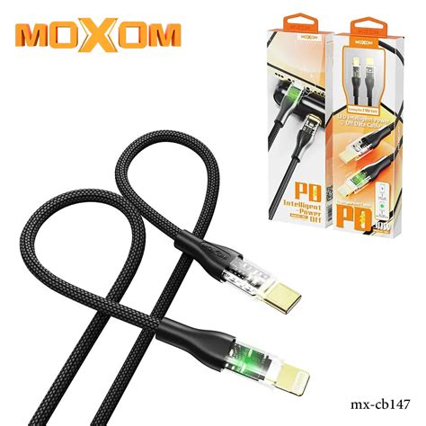 Moxom MX-cb147, Auto Power Off, Transparent USB Data Cable With LED Light - IOS to Type-C ...