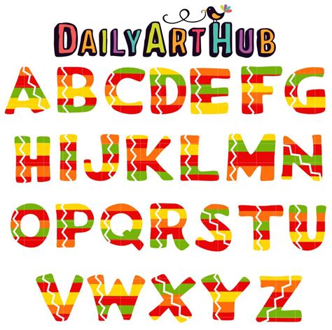 Fiesta Letters Clip Art Set – Daily Art Hub // Graphics, Alphabets & SVG