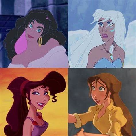 Esmeralda, Kida, Megara, Jane | Disney fan art, Disney princess quotes, Disney favorites