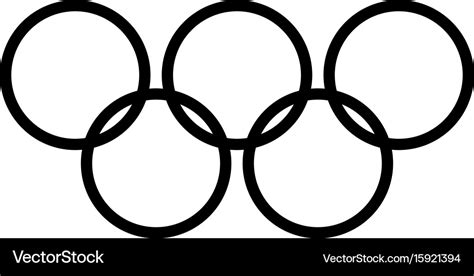 Olympic rings black color icon Royalty Free Vector Image