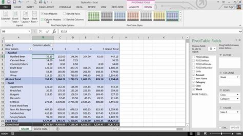 Pivot Table Styles | Microsoft Excel - Pivot Tables