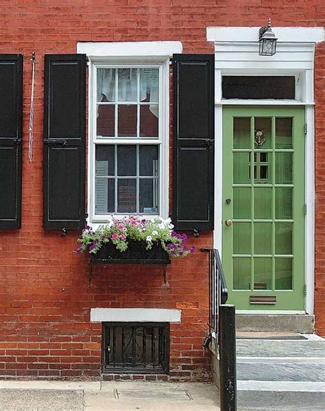 front door colors for red brick house with black shutters - Shaunte Macias