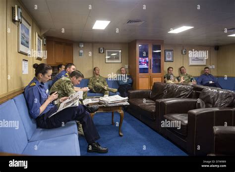 Officers Mess Onboard HMS Bulwark Stock Photo - Alamy