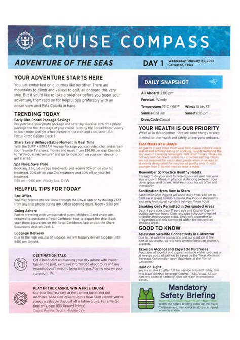 Adventure of the Seas 5-night Western Caribbean Cruise Compass - February 23, 2022 by Royal ...