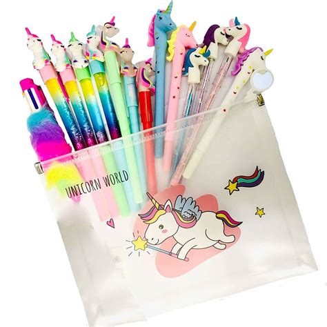 GoMerryKids Unicorn File Folder For Girls Kids With 12 Stationery Items ...