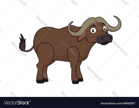 Cute water buffalo designed using lines Royalty Free Vector