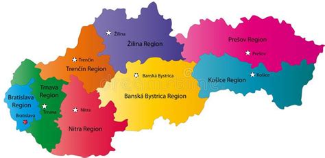 Map of Slovakia. Slovakia map designed in illustration with the regions ...