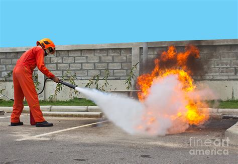 Fighting Fire During Training Photograph by Yutthaphong - Pixels