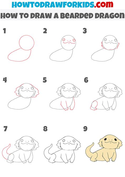 How to Draw a Bearded Dragon - Easy Drawing Tutorial For Kids